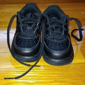 All black toddler low top Air Forces